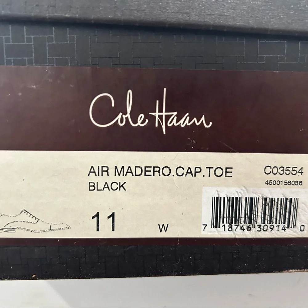 Vintage Cole Haan Nike Air Madero Cap Toe Black - Picture 3 of 7